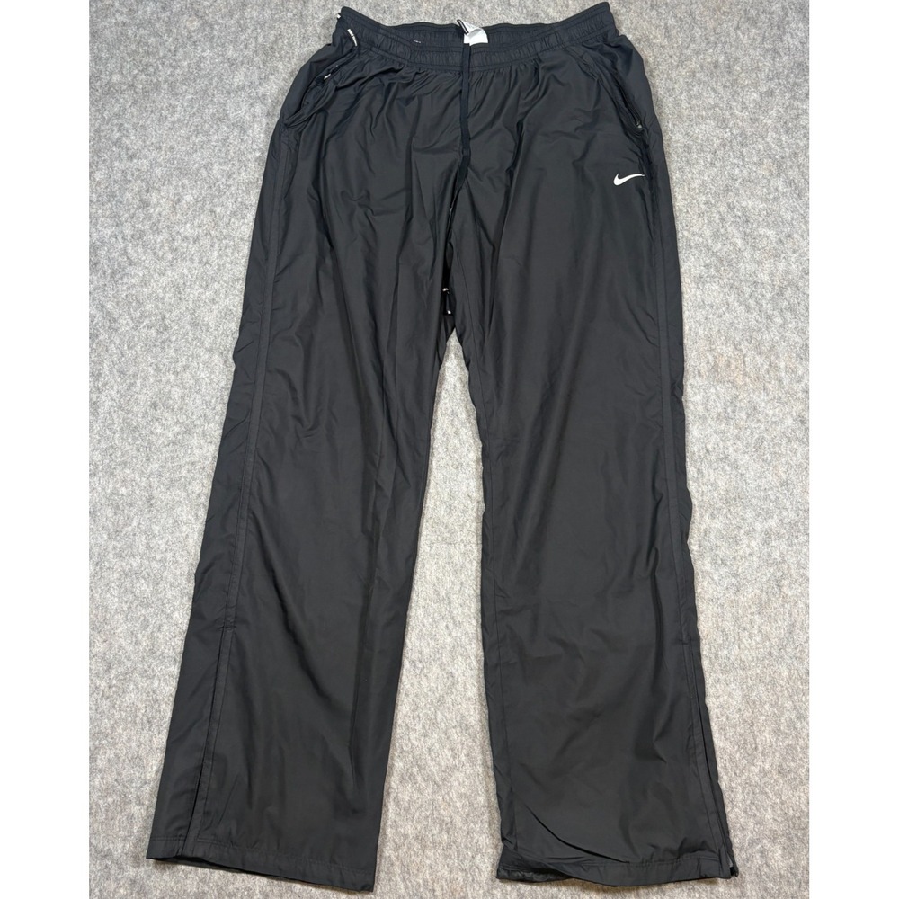 Nike Dri-Fit Track Pants Mens Size XL Black Elastic Waistline Classic Sportswear